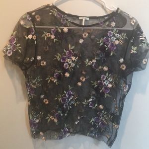 Kimchi Blue see through flower crop top XL.